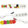 Multi Color Circle Links USB Hub - 4 Port (3.74"x2.56"x1.77")